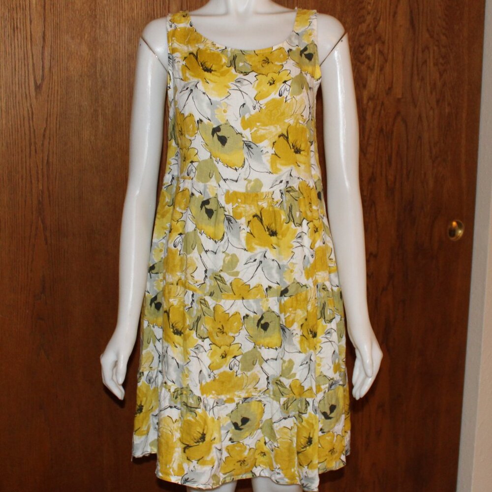 🎉2xHP🎉Valentina Naldi Linen Yellow Flowered Sundress
